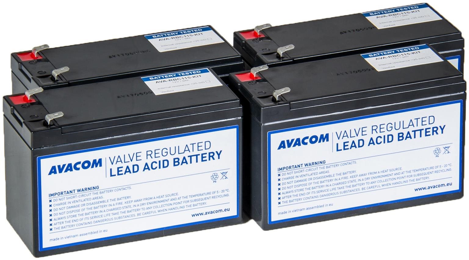 Akkumulátor szünetmentes tápegységhez AVACOM RBC115 - akkumulátor-felújító készlet (4 akkumulátor)