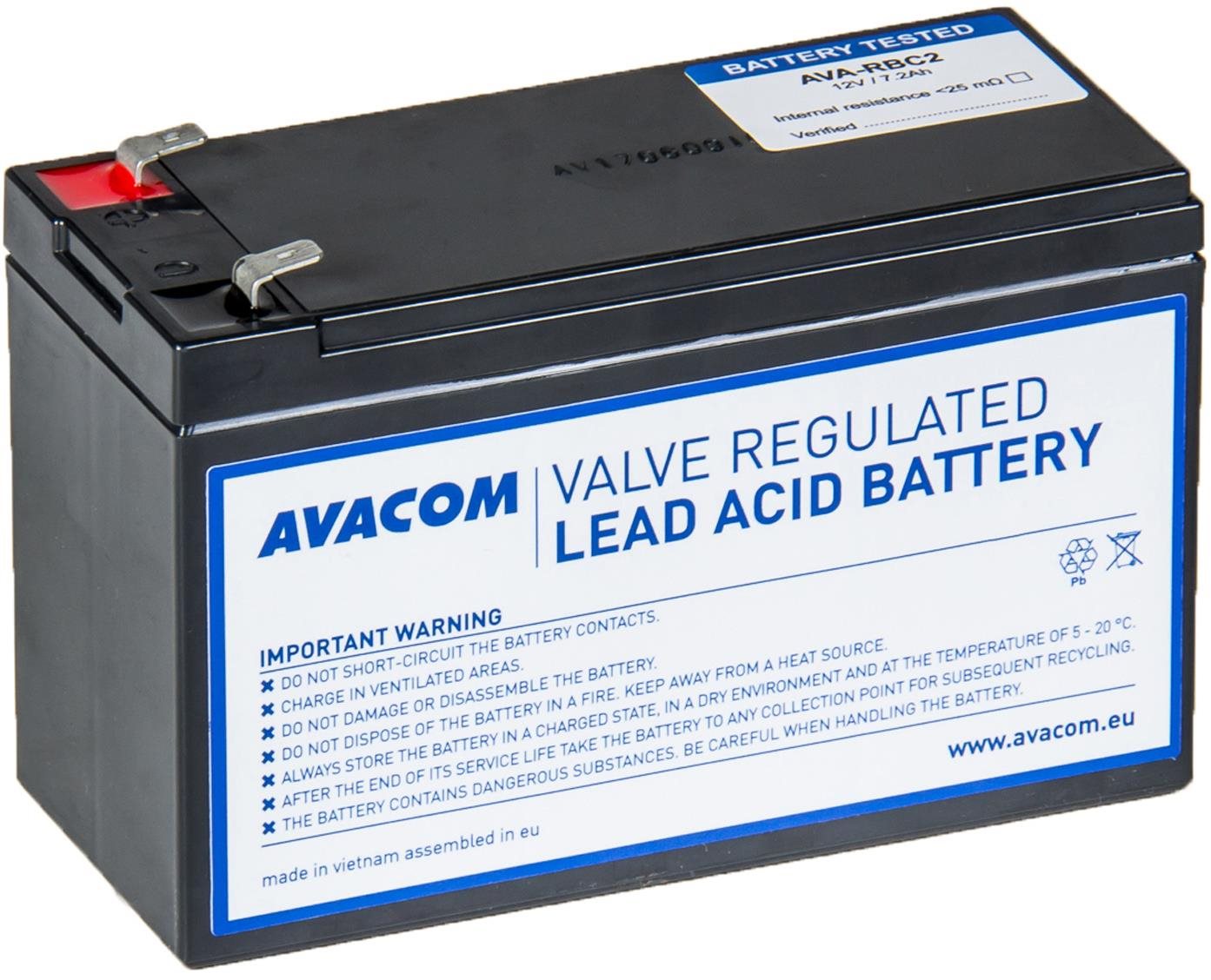 Akkumulátor szünetmentes tápegységhez Avacom Csere az RBC2 helyett - akkumulátor UPS-hez