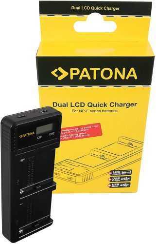 Akkumulátortöltő PATONA - Foto Dual LCD Sony F550/F750/F970 - USB