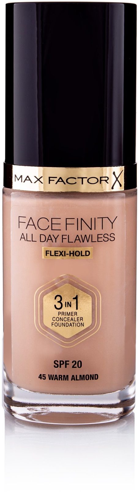 Alapozó Max Factor Facefinity 3 az 1-ben folyékony alapozó 30 ml - 45 Warm Almond árnyalat