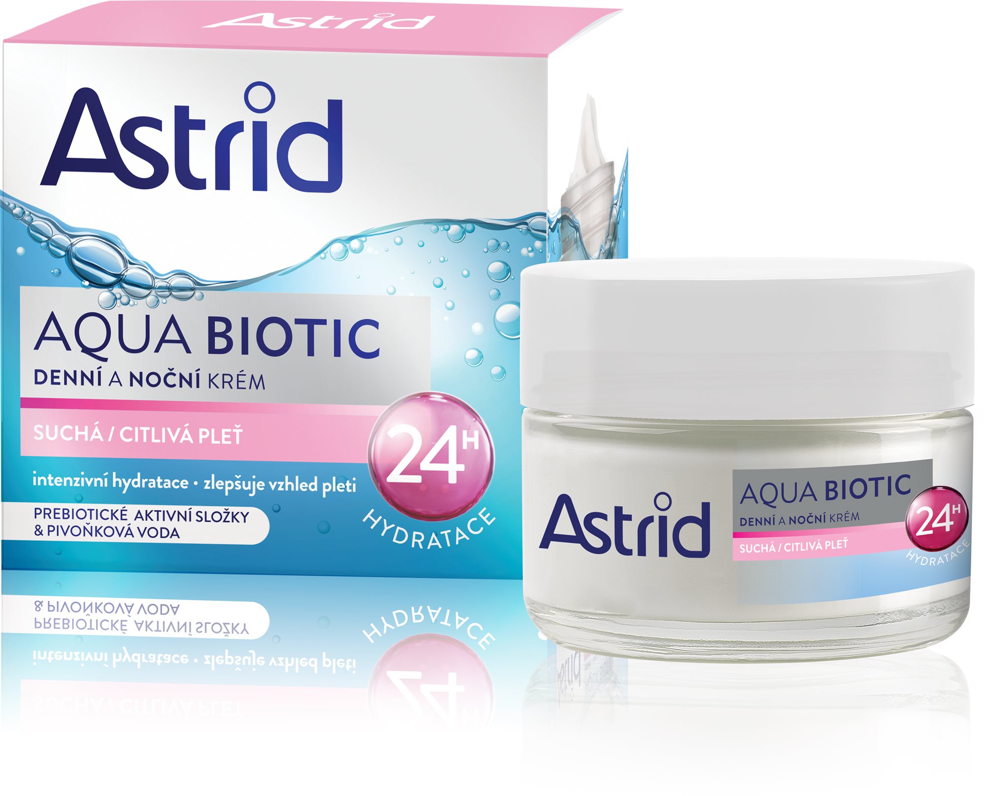 Arckrém ASTRID Aqua Biotic Nappali és éjszakai krém száraz és érzékeny bőrre 50 ml