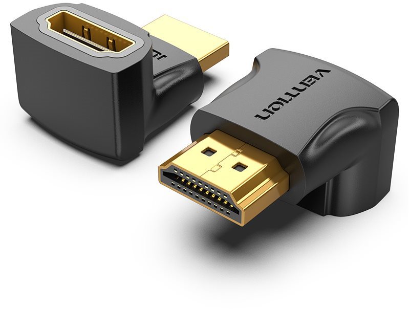 Átalakító Vention HDMI 270 Degree Male to Female Adapter Black 2 Pack