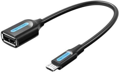 Átalakító Vention Micro USB (M) to USB (F) OTG Cable 0.15m Black PVC Type