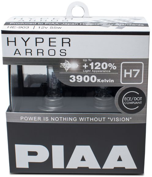 Autóizzó PIAA Hyper Arros 3900K H7 - 120 százalékkal fényesebb