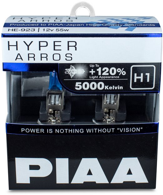 Autóizzó PIAA Hyper Arros 5000K H1 + 120% ragyogó fehér fény