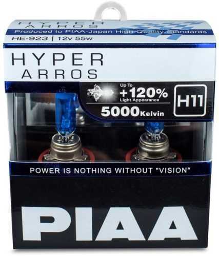 Autóizzó PIAA Hyper Arros 5000K H11 + 120% ragyogó fehér fény