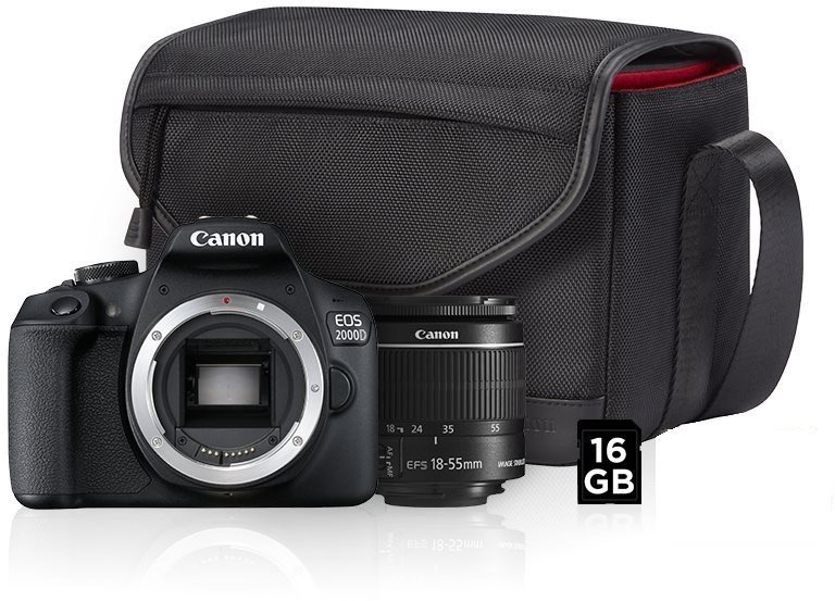 Digitális fényképezőgép Canon EOS 2000D + EF-S 18-55 mm f/3