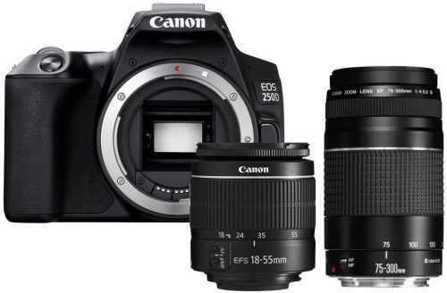 Digitális fényképezőgép Canon EOS 250D fekete + EF-S 18-55 mm f/3