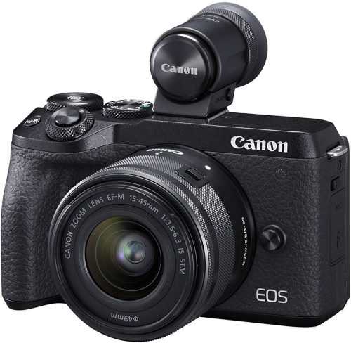 Digitális fényképezőgép Canon EOS M6 Mark II + EF-M 15-45 mm f/3.5-6.3 IS STM + EVF kereső