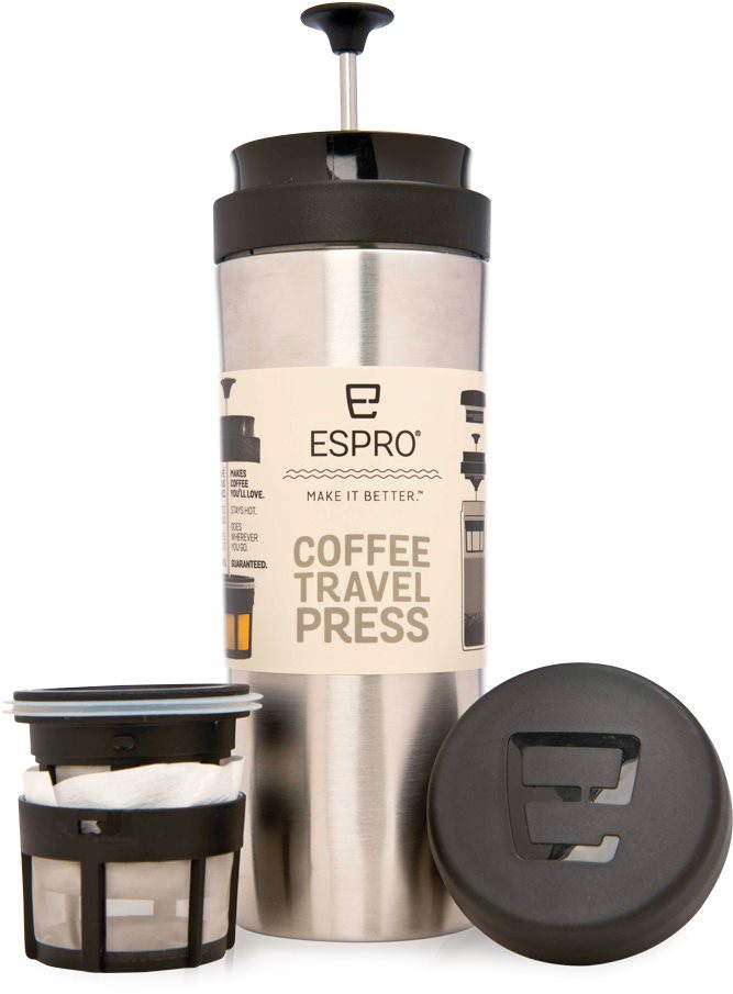 Dugattyús kávéfőző Espro Travel Press rozsdamentes acél