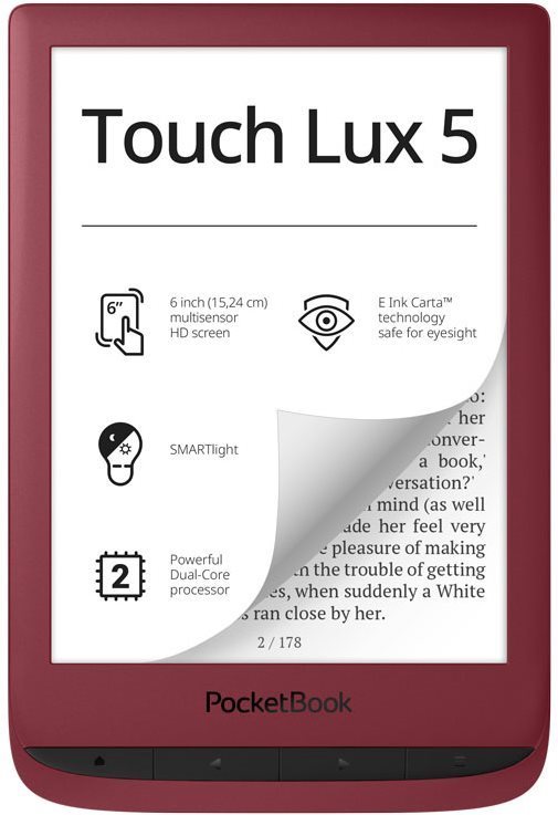 Ebook olvasó PocketBook 628 Touch Lux 5 Ruby Red
