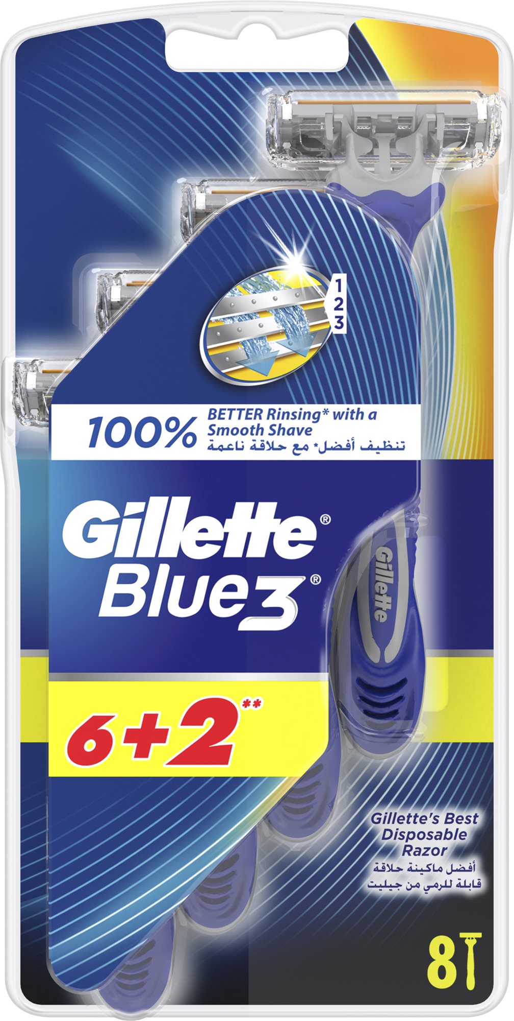 Eldobható borotva GILLETTE Blue3 6 + 2 darab