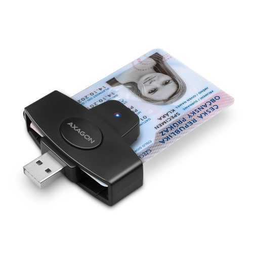 Elektronikus személyi igazolvány olvasó AXAGON CRE-SM5 ID Card PocketReader