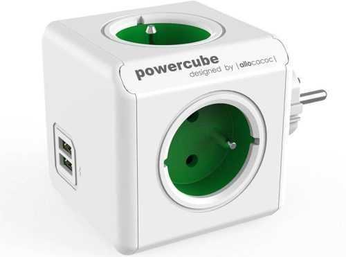 Elosztó PowerCube Original USB zöld