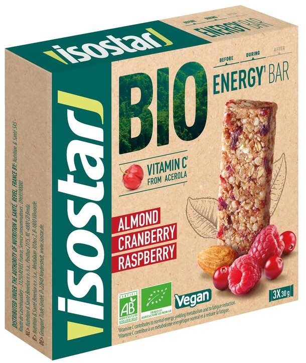 Energiaszelet Isostar BIO Energiaszelet - piros gyümölcsök 3x 30 g