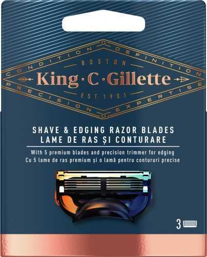Férfi borotvabetét KING C. GILLETTE Shave & Edging 3 db