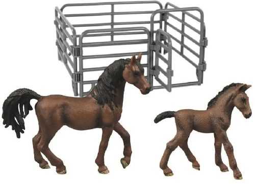 Figura Rappa készlet 2 db barna ló kerítéssel