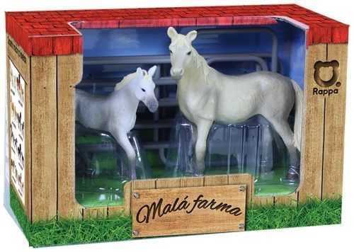 Figura Rappa készlet 2 db fehér ló karámmal