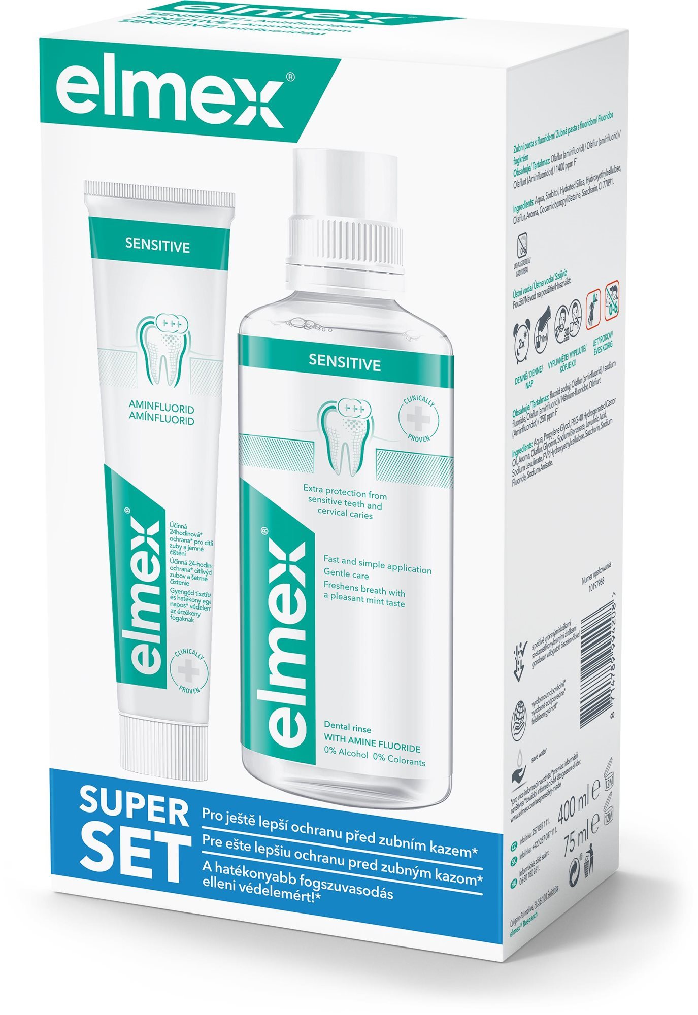 Fogkrém ELMEX Sensitive Protection Pack - 400 ml + 75 ml