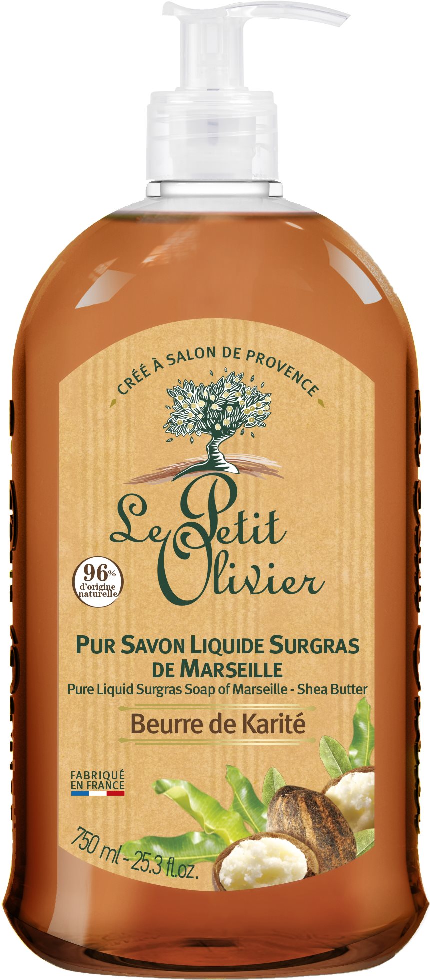 Folyékony szappan LE PETIT OLIVIER Pure Liquid Soap of Marseille Shea Butter 750 ml