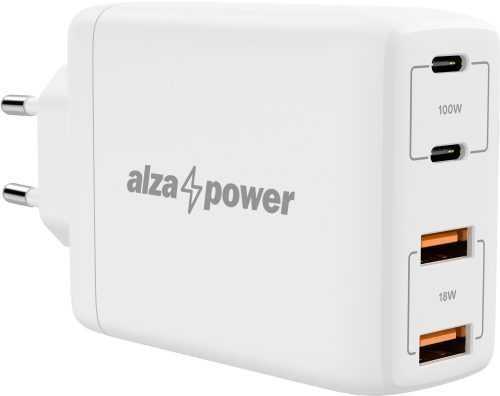 Hálózati adapter AlzaPower G300 GaN Fast Charge 100W fehér