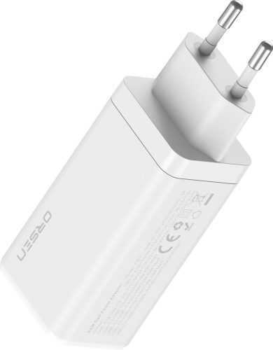Hálózati adapter Eloop Orsen C12 GaN 65W Charger Dual USB-C + USB-A White