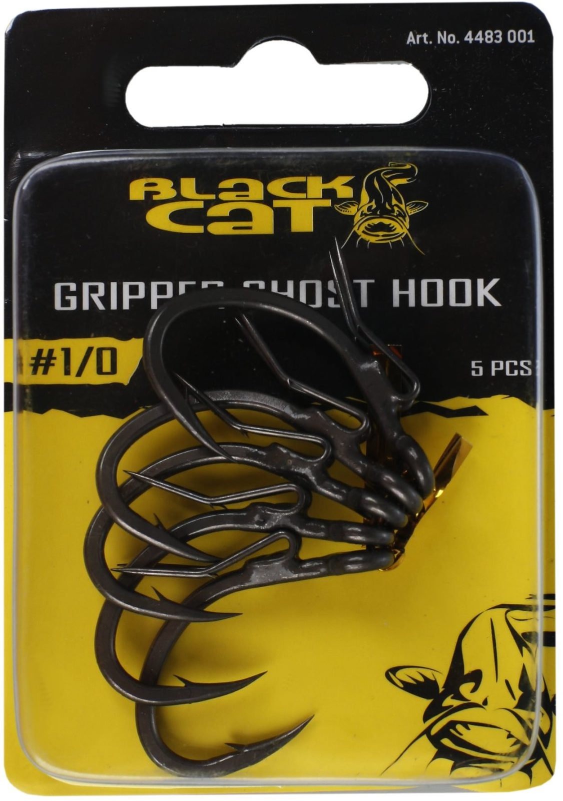 Horog Black Cat Gripper Ghost Hook méret 1/0 5db