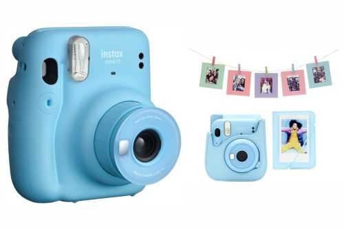 Instant fényképezőgép Fujifilm Instax Mini 11 Sky Blue + Mini 11 ACC kit Sky Blue