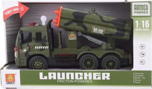 Játék autó Elemes katonai autó rakétákkal