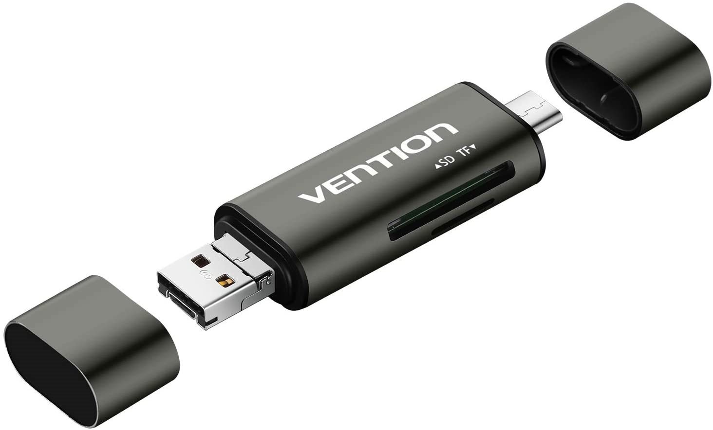 Kártyaolvasó Vention USB3.0 Multi-function Card Reader Gray Metal Type