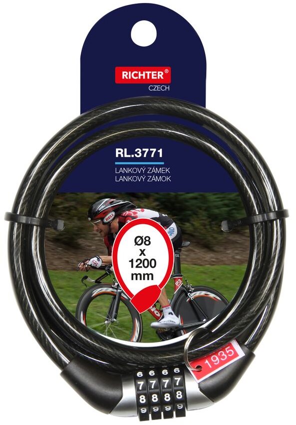 Kerékpár zár Richter Czech RL.3771.8x1200.CRN