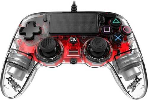 Kontroller Nacon Wired Compact Controller PS4 - áttetsző piros