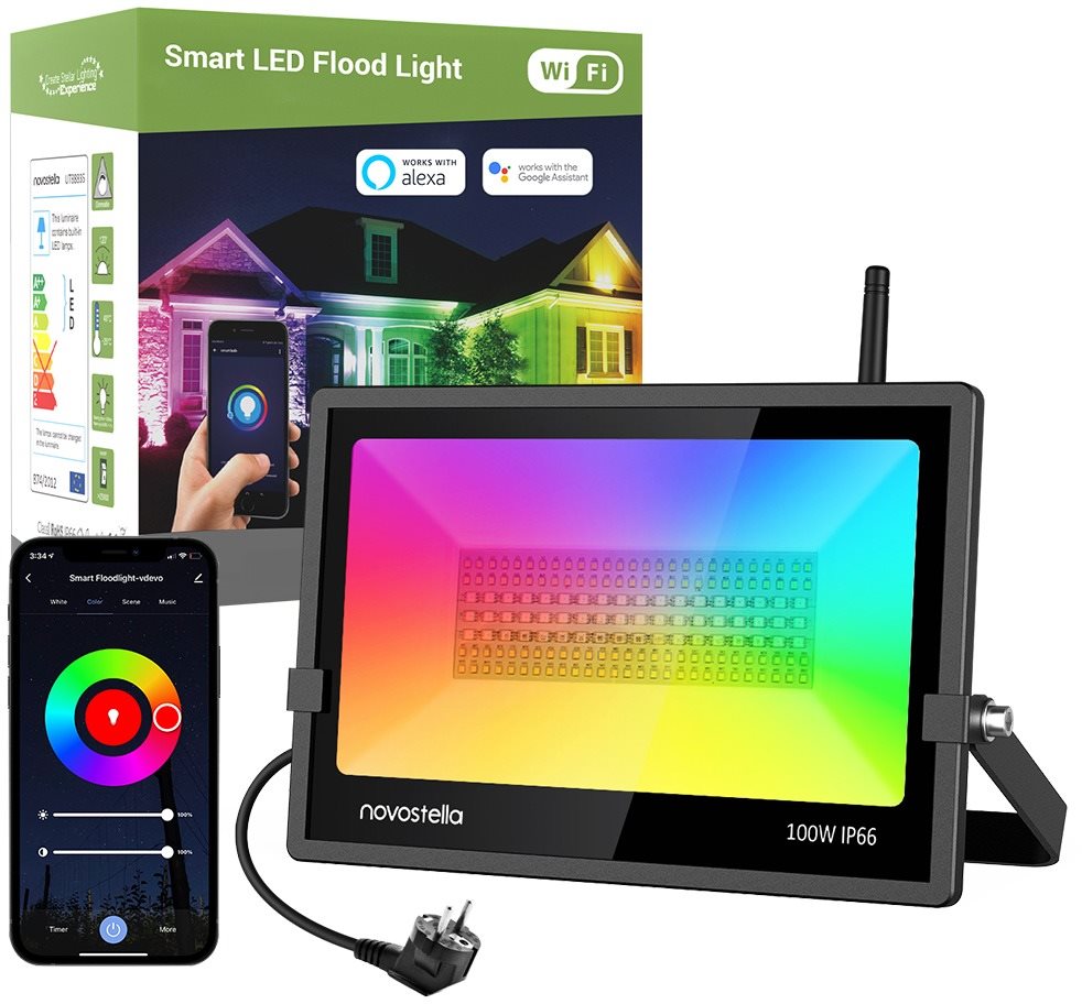 LED reflektor NOVOSTELLA 100W RGBW Wi-Fi Smart Flood Light 1 Pack