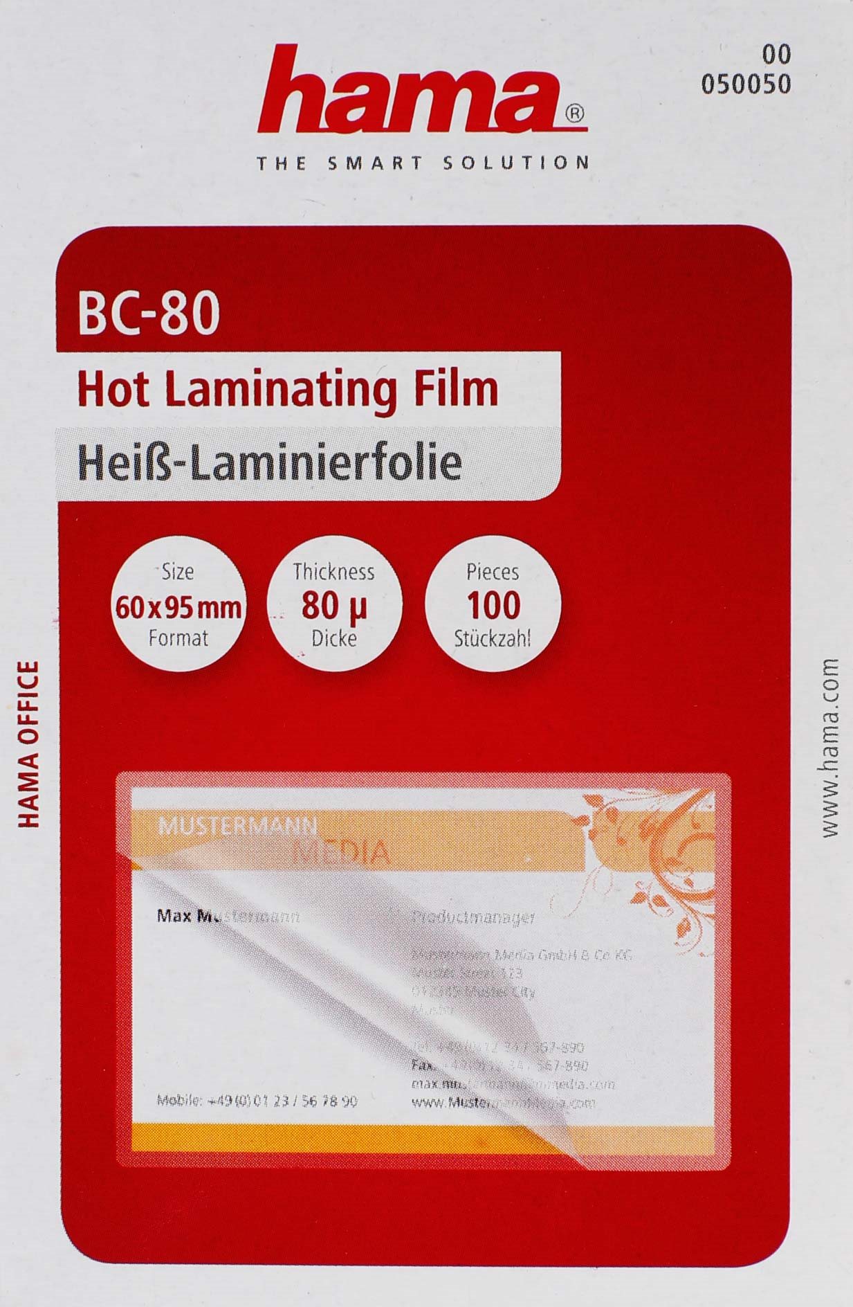 Lamináló fólia Hama Hot Laminating Film 50050