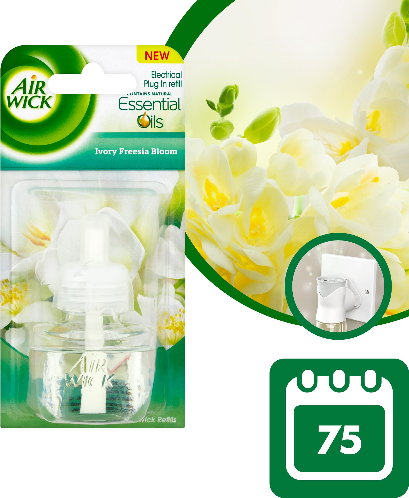 Légfrissítő AIR WICK folyékony utántöltő elktromos légfrissítőbe - Fehér virágok 19 ml