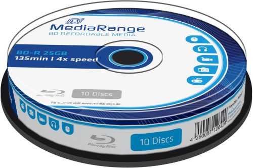 Média MediaRange BD-R (HTL) 25 GB 10 db cakebox