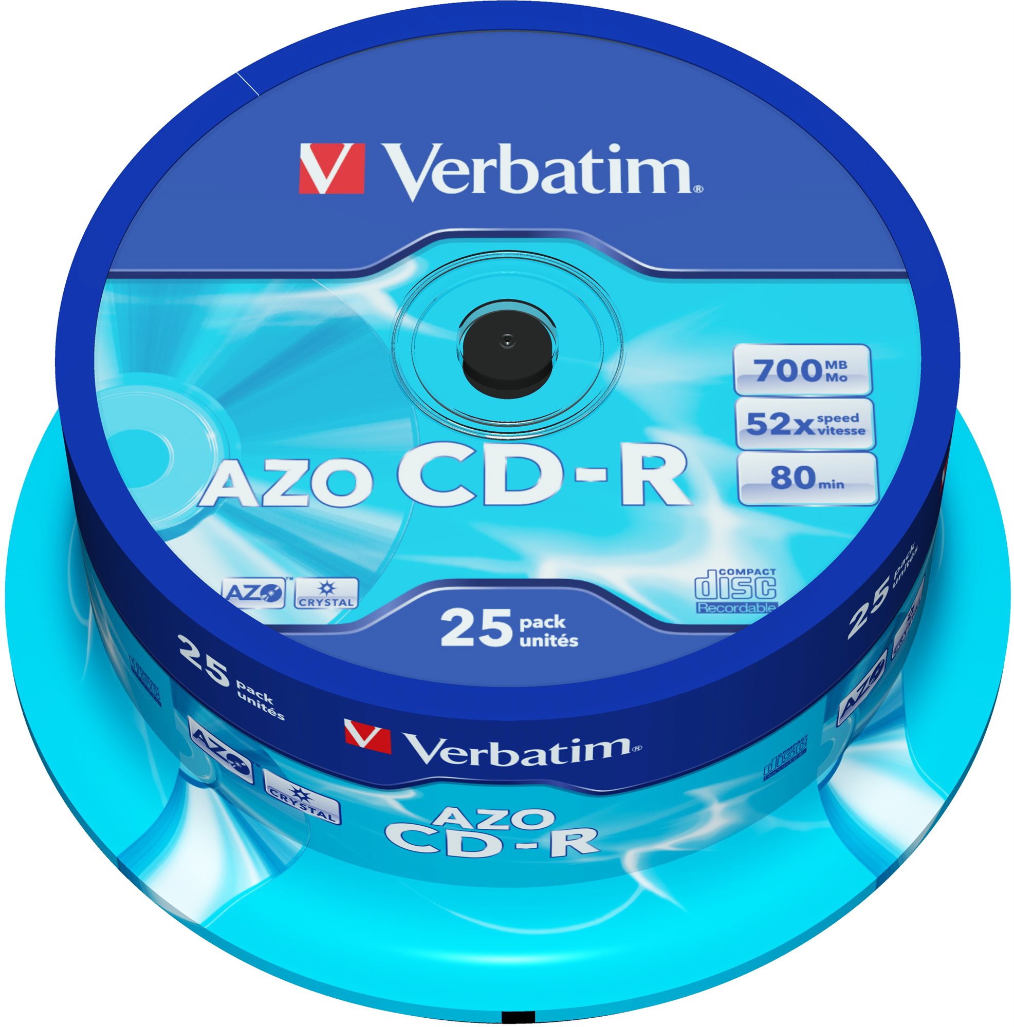 Média VERBATIM CD-R 80 52x CRYST. spindl 25db/csomag