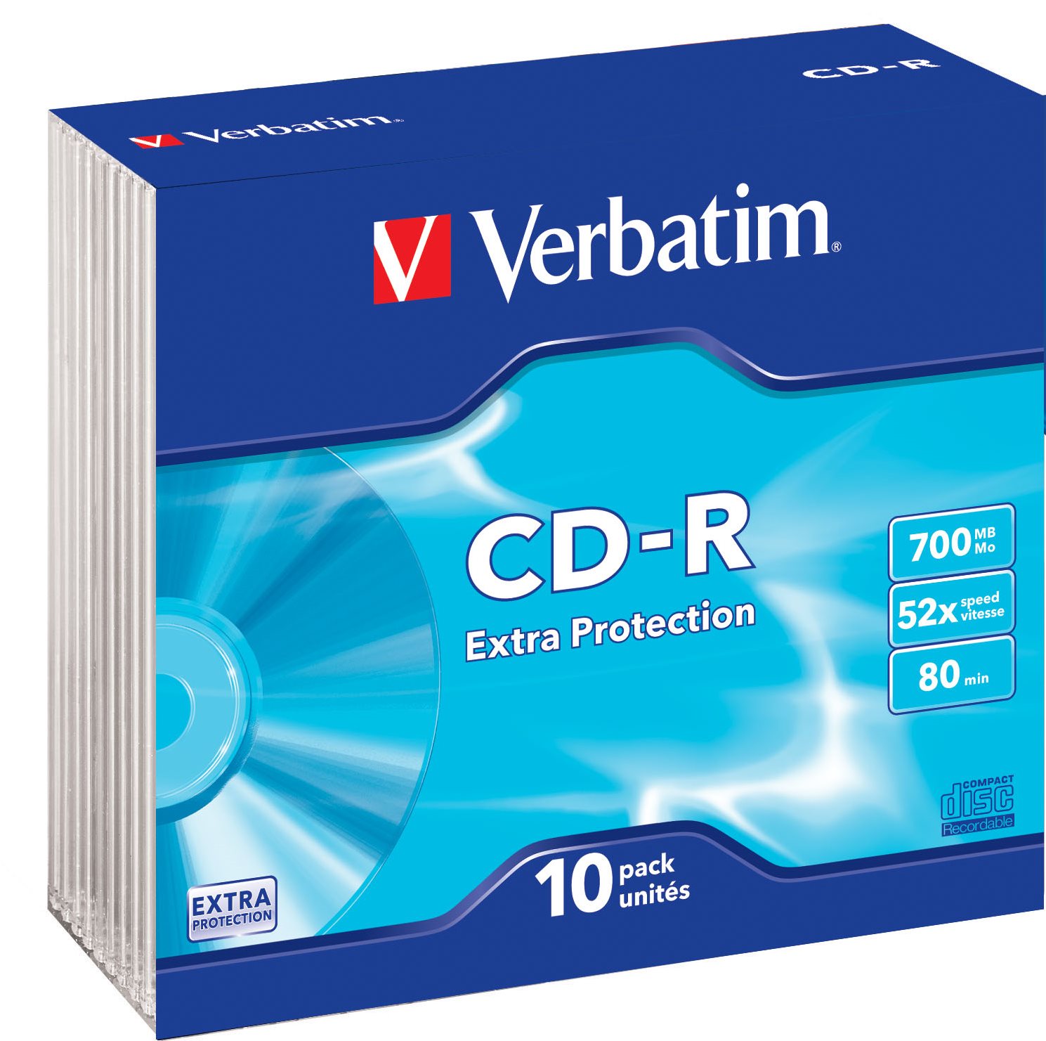 Média VERBATIM CD-R 80 52x EXTRA slim 10db