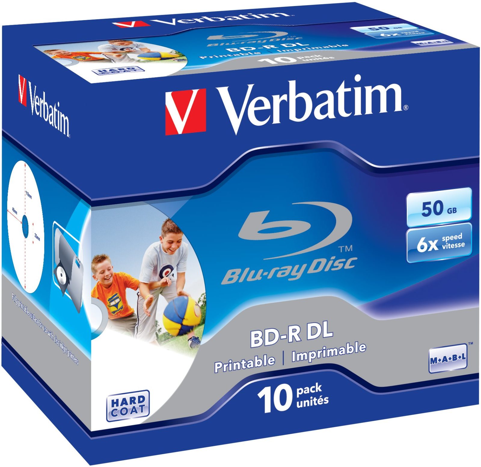 Média Verbatim BD-R Dual Layer nyomtatható 50 gigabyte 6x