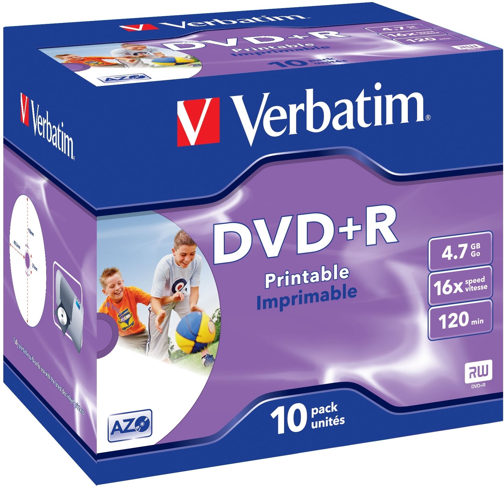 Média Verbatim DVD+R 16x