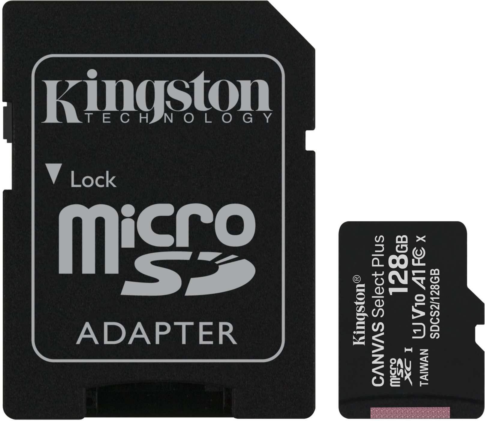 Memóriakártya Kingston Canvas Select Plus micro SDXC 128GB Class 10 UHS-I + SD adapter