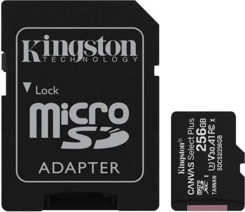 Memóriakártya Kingston Canvas Select Plus micro SDXC 256GB Class 10 UHS-I + SD adapter
