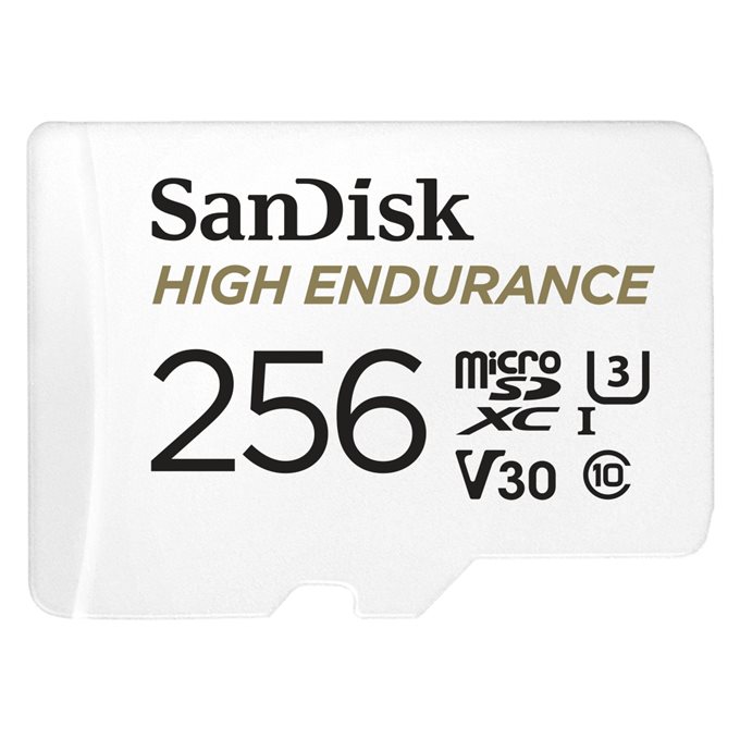 Memóriakártya SanDisk microSDHC 256GB High Endurance Video U3 V30 + SD adapter