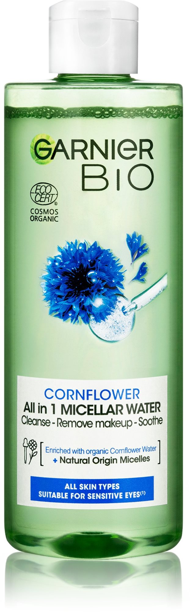 Micellás víz GARNIER BIO Cornflower Micellar Cleansing Water 400 ml