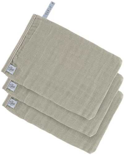 Mosdókesztyű Lässig Muslin Wash Glove Set Olive 13 × 22 cm