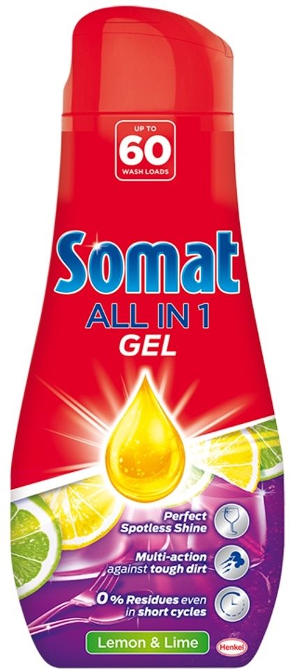 Mosogatógép gél SOMAT All in 1 Gel Lemon mosogatógépbe 1