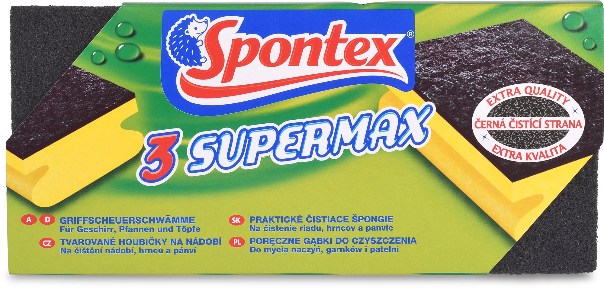 Mosogatószivacs SPONTEX Super Max formázott szivacs nagy 3 db