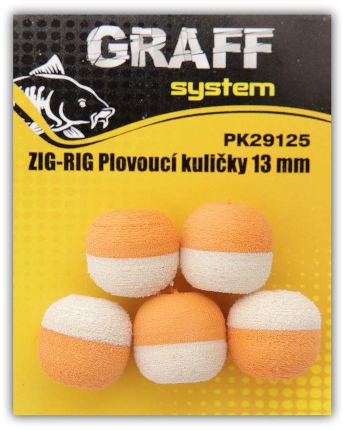 Műcsali Graff Zig-Rig úszó golyó 13mm fehér-narancs 5db