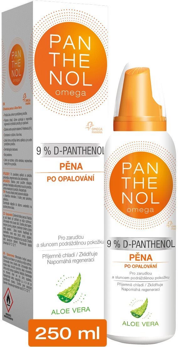 Napozás utáni spray Pantenol Omega hűsítő hab Aloe Verával 9% 150 ml