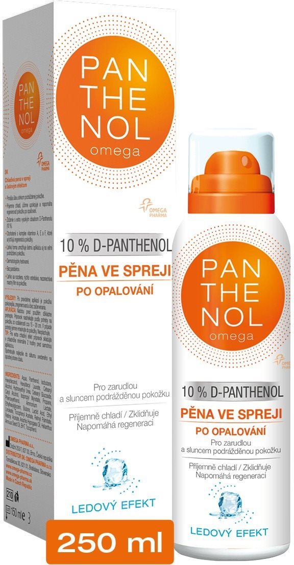 Napozás utáni spray Panthenol Omega Hűsítő hab sprayben 10% 150 ml